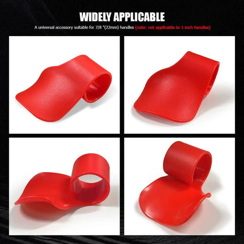 Heavy Duty Motorcycle Cruise Control Throttle Assist Grip For 7/8 Inch Bars Universal Accelerator Pad Non Slip Rocker Switch in red, showcasing multiple angles.