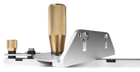 Heavy Duty Miter Gauge With 27 Positive Stops For Table Saws, Router Tables, And Band Saws, Built From Steel And Brass, side view