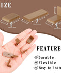 30 Piece Drawer Glide Repair Kit Featuring Tack In Runners And L Shape Stops Nail On Hardware For Dressers showing sizes and features in hand.