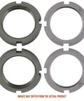 Metal components of 1 Ton Nut Conversion Kit For 1999 To 2004 Ford F350 And F450 Super Duty 4WD Manual Hubs Upgrade