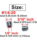 50 Piece Set Screws One Quarter Twenty By Three Sixteenths Inch 304 Stainless Steel Allen Head Hex Socket Grub Screws