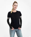 Premium Cooling Arm Sleeves With UV Protection And Ice Silk Fabric For Auto Mechanics And Workshop Crew Usa Flag Design worn by a model.