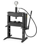 10-Ton Hydraulic Shop Press With Gauge And Press Plates, H-Frame Garage Hydraulic Press For Auto Repairs, Metalworking And Bearing Removal, Adjustable Pressure, Sturdy Black