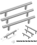 Stainless Steel Cabinet Drawer Handles 224mm Long, Universal Furniture Hardware For Kitchen Cabinets, shown in different sizes