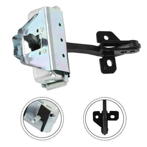 Transit Mk7 Rear Right Door Hinge Check Strap OEM 5146438 Replacement, silver and black hinge kit detail view