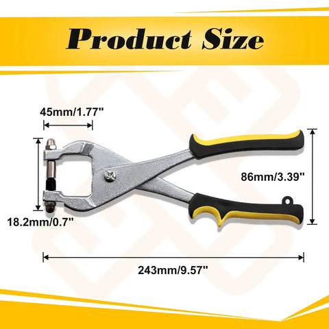 10 Inch Ceiling Grid Punch Pliers For Rivets 3.24mm Grid Hole Puncher with dimensions 243mm length, 86mm width.