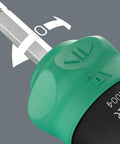 Compact 6 Piece Ratchet Set 20 RA R With Built In Fine Tooth Ratchet showcasing swivel mechanism on green handle