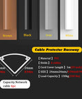 Exterior Waterproof Cable Raceway Kit For 6 Cables No Drill Self Adhesive Cord Protector PVC colors and dimensions