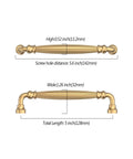 10 Pack 5 Inch Champagne Bronze Cabinet Pulls Heavy Duty Solid Kitchen Cabinet Handles gold dimensions diagram.