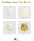 Bottom Scallop Gather Pleat Basic Lamp Shade 8 x 16 x 13 Eggshell Hand Tailored Silk Type Shantung color options: white, eggshell, beige, black.
