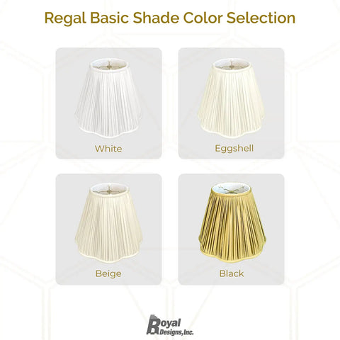 Bottom Scallop Gather Pleat Basic Lamp Shade 8 x 16 x 13 Eggshell Hand Tailored Silk Type Shantung color options: white, eggshell, beige, black.