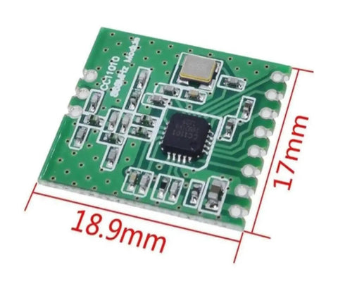 Long Range Wireless Transceiver Module 868MHz For Low Power Data Transmission With M115 Interface Supporting FSK GFSK ASK OOK MSK 64 Byte Buffer And Easy Installation, green circuit board with dimensions