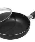 Black Nonstick Aluminum Frying Pan With Glass Lid 6 Inch That Feels Like A Kitchen Workhorse For Quick Searing And No Fuss Food Release