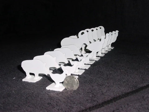 20 Piece Metal Silhouette Targets For Air Rifle And Pistol Knock Overs, 1 By 10 Scale Set Includes Chickens, Turkeys, Pigs, And Rams