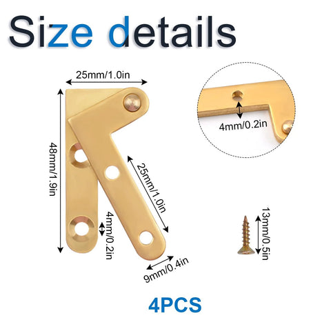 Size details of Rotatable 360 Degree Door Hinges for Doors Cabinets and Windows Heavy Duty Stainless Steel Hidden Pivot Hinges 4 Pack