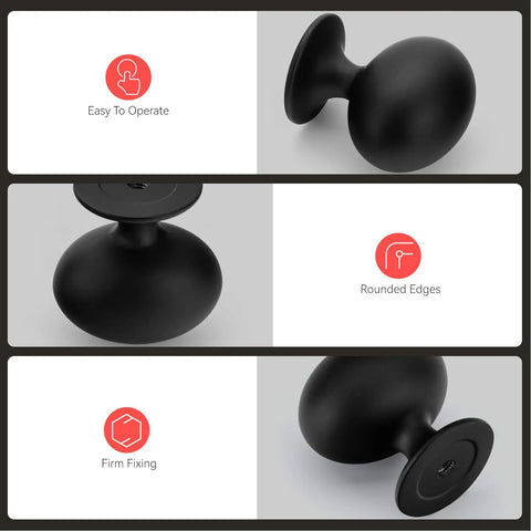Legit Heavy Duty Matte Black Cabinet Knobs And Drawer Handles 5 Pack Solid Aluminum Pulls with rounded edges, easy grip, and firm fixing.