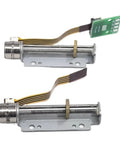 Rugged 24V DC Stepper Linear Actuator With 8Mm Shaft 2 Phase 4 Wire Motor high efficiency shown from the front with connectors.