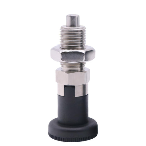 Heavy Duty Stainless Steel Index Plunger Pin M20 spring loaded knob with black lever for smooth retractable locking.