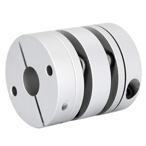 Cloimei aluminum motor coupling connector, shaft sleeve adapter in silver, front view