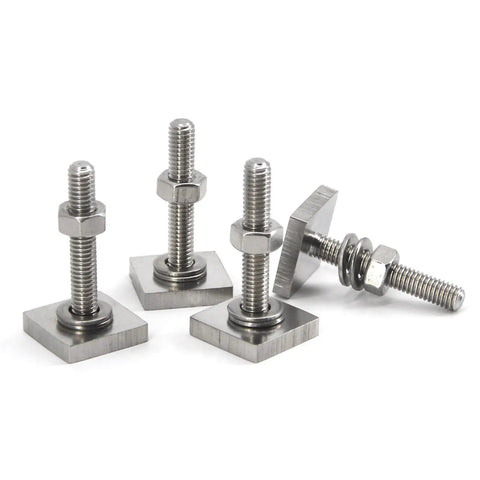 304 Stainless Steel Roof Rack T Slot Bolts With Nuts, Washers And Square Sliding Blocks, M8x30, Heavy Duty T Track Adapter Bolts For Rail Carrier