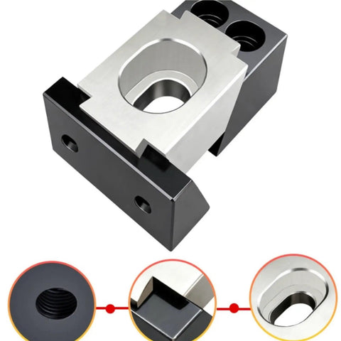 Heavy Duty Pneumatic Vise For CNC With One-way Lengthening Feature showing sleek silver-black design and precise dovetail slider.