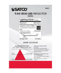 Packaging of BR30 LED Light Bulbs 9.5W Dimmable 750 Lumens 3000K Soft White, 105 Degree Beam, Medium Base, showing lighting facts