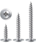 Phillips Truss Head Wood Screws Stainless Steel 410 Self Tapping Pro Grade Assortment Kit With Multiple Lengths From Half Inch To Two Inches For Woodworking Furniture DIY Projects