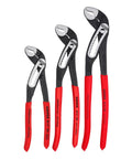 Three Piece Water Pump Pliers Set 7 10 And 12 Inch With Heavy Duty Groove Pliers For Pipes And Quick Grips No Slip Built To Last