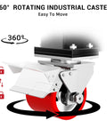 360-degree caster of Heavy Duty Gantry Crane 6600 Lbs Capacity With Adjustable Height 8.53 To 12.47 Feet Steel I Beam Construction