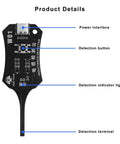 Type C Inductance Tester For Phone Motherboard Coil Detector And Circuit Board Inductor Scanner Quick Fault Check Tool On Site Repair Handy Portable Electronic Repair Gadget showing power interface, detection button, and indicator light.