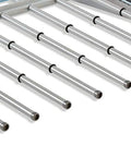 Seven Pair Pants Rack For Closets In Titanium Finish With Non Slip Grippers And Slick Ball Bearing Glide Holds Seven Pairs