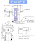 Technical diagram of Bathroom Vent Fan Motor Replacement Kit 50CFM 120V For Nutone Broan Compatible Quiet Continuous Duty Electric Motor.