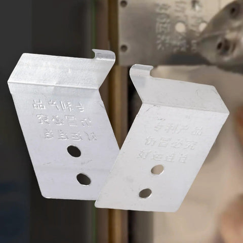 Pair of stainless steel corner fixers from 100 Pieces Door Frame Corner Fixer And Installation Bracket Set Stainless Steel For Wood Doors And Frame