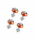 4 Pack Aluminum Alloy License Plate Bolts Screws Nuts For Cars And Motorcycles Orange Long Lasting Universal Fit M6 1.0 Thread Size