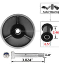 Heavy Duty Steel Caster With Cast Iron Wheel For Tool Box And Workbench, 4-inch wheel, bolt, and roller bearing dimensions