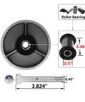 Hella Tough Heavy Duty Steel Casters Rock Solid Rolling Cart Wheels for Tool Boxes full view of caster wheel with roller bearing and bolt.