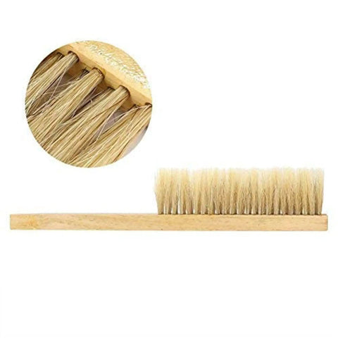 Two Pack Beekeeping Bee Brushes With Long Sixteen Point One Inch Wooden Handles And Natural Horsehair Bristles Soft Hive Cleaning