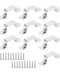 Stainless Steel Fence Brackets 8cm Set Of 10 Heavy Duty Weatherproof Post Clips with screws for Deck Gazebo Backyard Fencing