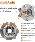 Front Wheel Hub Bearing Assembly Compatible With Nissan Altima 07-18, Maxima 09-18, Murano 09-18, showing specifications diagram