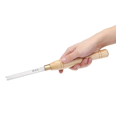 Pro Grade 4Pc Wood Bead Turning Tool Set Featuring Sharp High Speed Steel Lathe Chisels, HSS chisel with wooden handle.