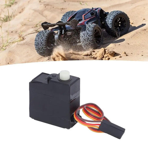 Badass 17 Gram High Torque Digital Steering Servo Motor Upgrade For 1 16 Scale Rc Car Crawler Truck Buggy Off Road Whips Replacement Parts And Performance Modifications, compact black servo with wires.