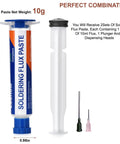 No Clean Solder Flux Paste For Electronics Soldering And Desoldering 2 Sets With 10ml Flux Plunger And 2 Dispensing Heads Each Set