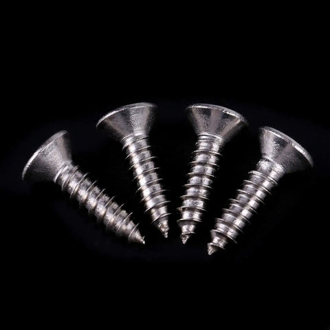 Four silver wood screws for Aluminum T Slot Track With Wood Screws, Double Cut Profile For Woodworking Jigs And Fixtures, 400mm Length