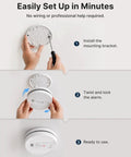 Installation steps for Premium Smoke Detector Alarm With 10 Year Tamper Resistant Lithium Battery UL 217 Certified.