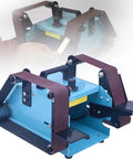Badass 950W Bench Grinder And Belt Sander Combo with brown sanding belt and dual handles for DIY metal and wood work.