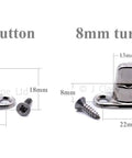 6mm and 8mm turnbutton sizes for 8mm Fastener Kit With Cutting Tool For Boat Canopy Canvas Cover Twist Fasteners Includes Eyelets Bases Screws Marine Hardware DIY Ready Set With Tool And Fitting Guides