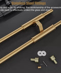 Heavy Duty Built Tough Stainless Steel Push Pull Door Handle For Two Sided Front Patio And Barn Doors 39 Point 4 Inches Black Contemporary Pull Bar Easy Install Drill Two Holes With Longer Screws Included DIY Friendly, gold finish with hardware