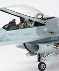 1/48 Scale F-16CJ Plastic Model Kit With CCIP Cockpit, IFF Antenna, and decals on display