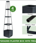 Self Watering Tomato Planter Boxes With Trellis Outdoor Garden Bed 57 Inch Tall Raised Planters For Indoor And Outdoor Use
