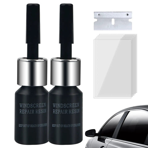 Fix Cracks Fast With Nano Glass Repair Kit For Windshields And Glass Chips Scratches Portable DIY Windshield Repair Tool That Delivers Professional Results In Under Thirty Minutes with repair fluid, scraper, and resin sheets
